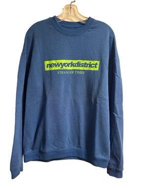 Cotton On Blue Graphic Crewneck Loose Fit Sweatshirt Size M